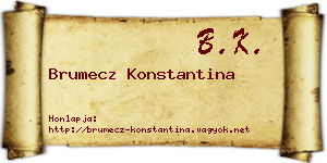 Brumecz Konstantina névjegykártya